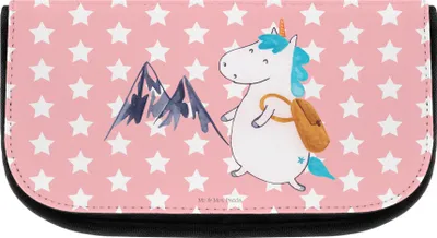 Produktbild von Mr. & Mrs. Panda Kulturtasche Einhorn Bergsteiger - Rot Pastell - Geschenk, Einhörner, Beauty Bag, Unicorn, Kosmetiktasche, Abenteuer, Necessaire, kosmetiktäschchen