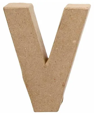 Image de Creative lettre V papier mâché 10 cm