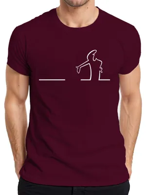 Immagine prodotto di Balum La Linea Lui Osvaldo Cavandoli Cartoon Balum Balum T-shirt da uomo, Borgogna, M