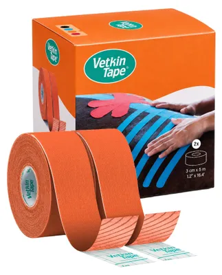 Kinesiologie-Tape für Pferde & Hunde, 2 Rollen, 3 cm x 5 m, orange
