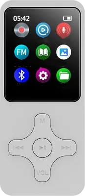 Produktbild von AIORBER MP3/MP4-Player, mit Bluetooth 4.0, Musik- und Video-Wiedergabe, Aufnahmefunktion, Radio, Dokumentenanzeige, 9 x 3,9 x 1 cm, Weiß