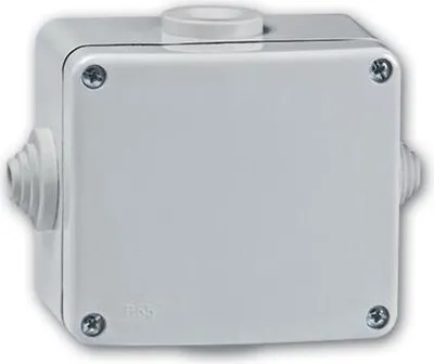Produktbild von Verteilerbox Grau mit vier Eingängen 80x70 / IP55 (Metallausführung)