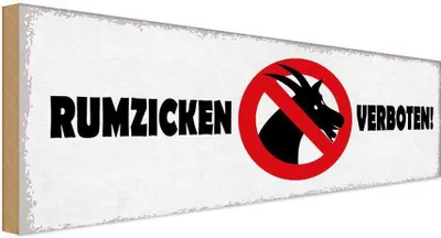 Produktbild von vianmo Holzschild 10x27 cm Rumzicken verboten Warnschild Hinweisschild