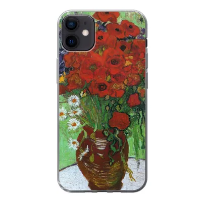 Produktbild von MuchoWow® Handyhülle Schutzhülle Hülle für iPhone 12 mini Vase mit roten Mohnblumen und Gänseblümchen - Vincent van Gogh Silikon Softcase Handy Hülle - Bild
