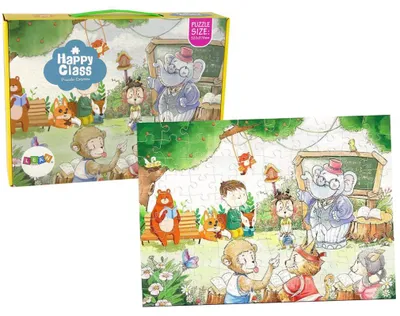 Obrázek produktu pro Puzzle škola pro zvířata 100 dílků