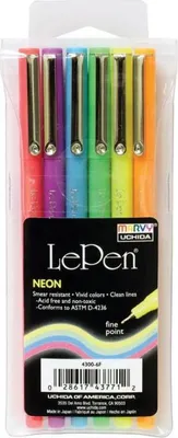 Immagine prodotto di Marvy Uchida fineliner set colori neon 0,3 mm 6 penne