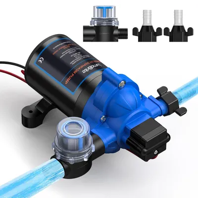 Zdjęcie produktu dla Pompa wodna, 12 V, ciśnienie: 50 psi, wydajność: 3,0 galonów na minutę, samozasysająca