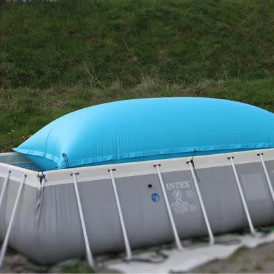 Produktbild von CoverMio XXL Poolkissen Eckig | Luftkissen Winter | Poolpolster für winterfeste Poolabdeckung | Aufblasbare Winterkissen Überwinterung für Pool | Kissen für Pool (2 x 4 m)