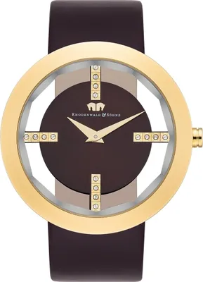 Produktbild von Rhodenwald   Söhne Armband-Uhr Lucrezia Gelbgold Echtleder Dunkelbraun 10010010