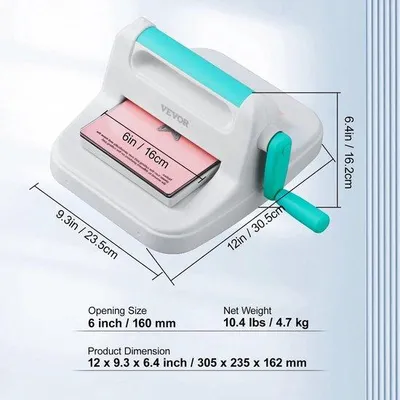 Zdjęcie produktu dla Maszyna do wytłaczania – maszyna do scrapbookingu – otwór 16 cm – w zestawie zestaw startowy – scrapbooking i tworzenie kartek