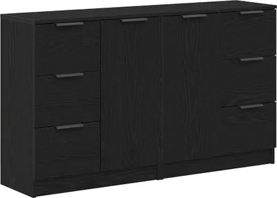 Image de Buffet Chêne noir 120 x 30 x 70 cm Bois d'ingénierie