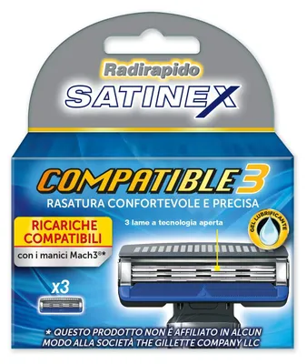 Produktbild von Satinex Compatible 3 Ersatzbürstenköpfe mit 3 Klingen (3 Stück) kompatibel mit G