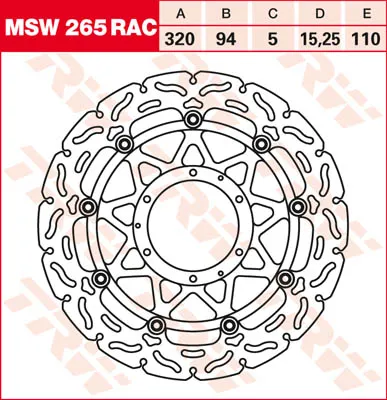 Obrázok produktu pre Brzdový kotúč TRW Sportive plávajúci MSW265RAC CBR1000RR Fireblade SC59