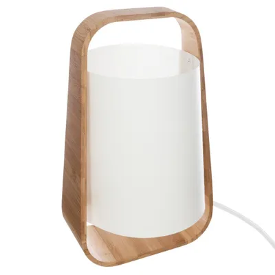 Image de Lampe sur pied en bambou, éclairage avec abat-jour E14