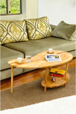 Obrázok produktu pre Skye Decor, Kvalitný konferenčný stolík (3 časti) – dub sýto modrej farby, 100 cm | 100% drevo