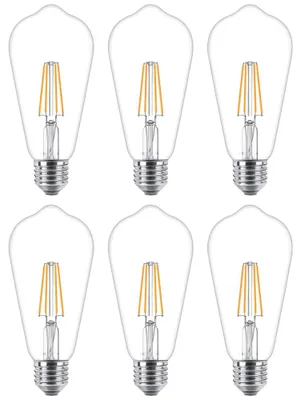 Produktbild von 6 x NCC-Licht LED Filament Leuchtmittel Edison ST64 5,5W = 40W E27 klar 470lm warmweiß 2700K DIMMBAR