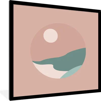 Produktbild von MuchoWow® Gerahmtes Poster Sommer - Sonne - Strand 40x40 cm - Poster mit Schwarzem Bilderrahmen Wandposter Rahmen Foto Bilder - Mit Rahmen - Wanddekoration Schlafzimmer