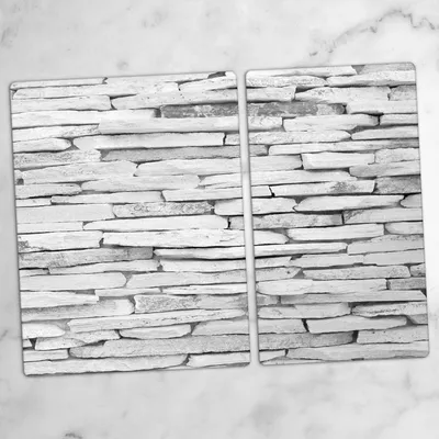 Produktbild von Glas-Herdabdeckplatten Glaskeramikkochfeld-Abdeckung Spritzschutz Glas 70x52 cm weißer Ziegel