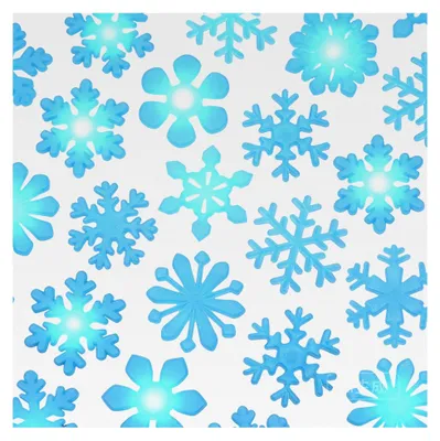 Produktbild von 50 Stück leuchtende Schneeflocken Wandaufkleber 3D Weihnachtsdekoration (Blau)