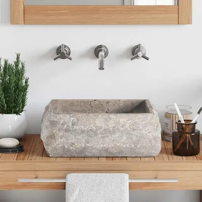 Zdjęcie produktu dla vidaXL Umywalka szara 30x30x13 cm marmurowa