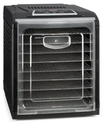 Zdjęcie produktu dla Klarstein Suszarka do żywności, Dehydrator, Food Dehydrator, Metalowa suszarka do żywności, 9 tac, 700 W, Wyświetlacz dotykowy, Timer, Element grzejny ze stali, HotAir Circulation System, Czarny