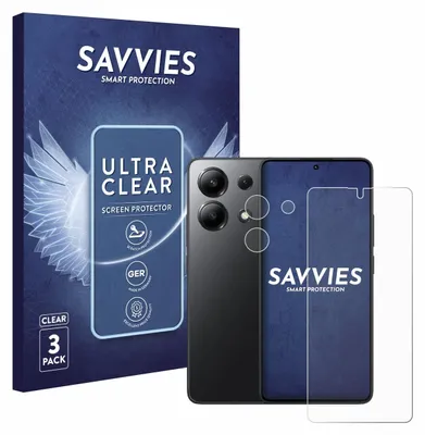 Produktbild von 6x Für Xiaomi Redmi Note 13 (Display+Kamera) Schutzfolie Savvies Displayschutz Display Schutz Folie Klar Transparent