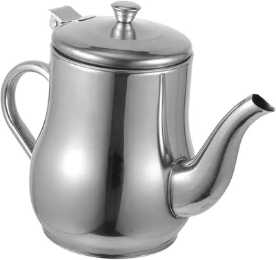 Produktbild von Edelstahl Ölkanne mit Sieb für Küchenöl und Bratfett, auslaufsicherer Ausgießer und hitzebeständiger Griff