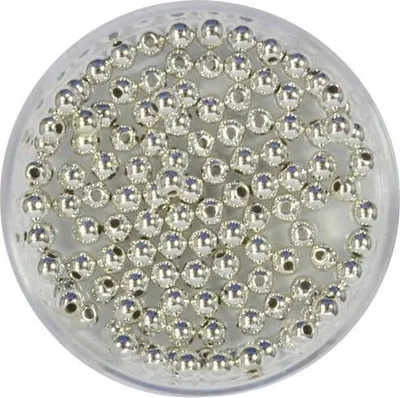 Produktbild von Metallic-Perle silberfb, 3 mm Lochgröße 0,8 mm