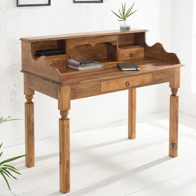 Produktbild von Exklusiver Sekretär HEMINGWAY L Sheesham Massivholz 115cm Schreibtisch Kommode