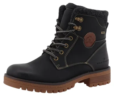 Imagen del producto de Zapatos de mujer de la marca Tom Tailor: botas, zapatos de cordones, botines de cordones, color negro, para uso casual