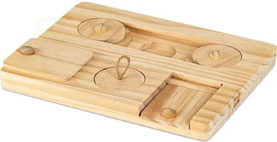 Produktbild von Futtersuchspielzeug für Meerschweinchen, Hamster, interaktives Bereicherungsspielzeug aus Holz, Puzzle für Kleintiere, Leckerli-Spender für Kaninchen, Ratten, Chinchillas