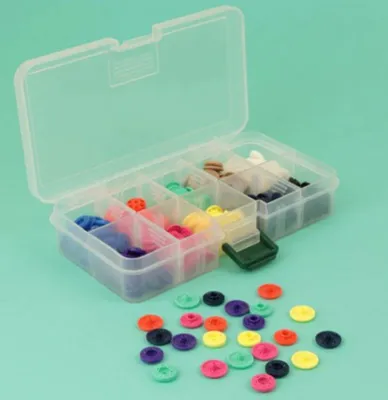 Produktbild von Schachtel mit 80 Magic Druckknöpfen - 10 Farben sortiert