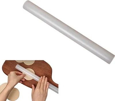 Image de Rouleau de cuisson en plastique - 4 x 4 x 40 cm - Accessoire de pâtisserie - blanc - Facile à nettoyer - Pour pain, pizza, pâtes, biscuits