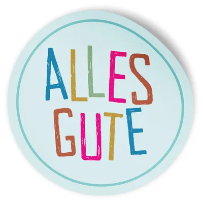 Produktbild von itenga 10x Aufkleber Sticker "Alles Gute" rund 14cm - bunt