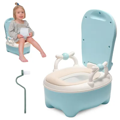 Produktbild von TolleTour Kinder Töpfchen Kindertoilette Babytopf WC, Kinder Toilettensitz Toilettentrainer mit Griffe und Anti-Rutsch, für Kinder ab 1 jahr blau