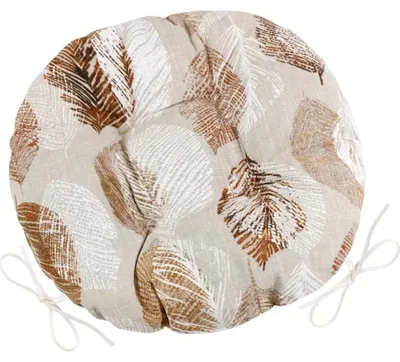 Obrázok produktu pre EMA okrúhly prešívaný sedací vankúš – priemer 40 cm – béžový, hnedý