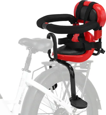 Produktbild von Elektroautositz Kinder hinten Vollkreis Elektroroller Fahrrad Baby Babysitz Rücksitz, Rot