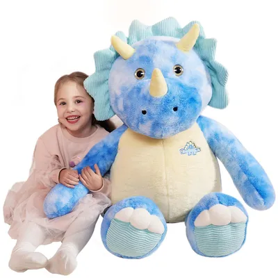 Obrázek produktu pro Velký plyšový dinosaurus Triceratops, 78 cm. Plyšová hračka, dárek pro děti
