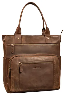 Image de Grand sac à main en cuir pour femmes, avec des compartiments pour ordinateurs portables jusqu'à 15,6 pouces