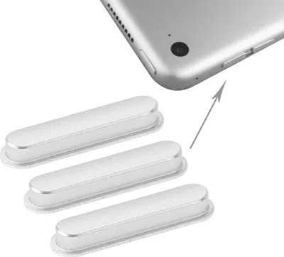 Immagine prodotto di 3 pezzi tasti laterali per Apple iPad Air 2 argento pulsante pulsanti di ricambio di riparazione