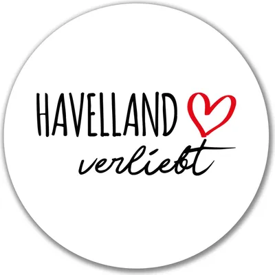 Produktbild von Huuraa Aufkleber Havelland verliebt 10cm rund Sticker Geschenkidee