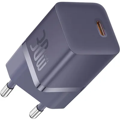 Image de Chargeur secteur 30 W, 1 port USB-C, Baseus GaN5 Fast Charger Mini, violet