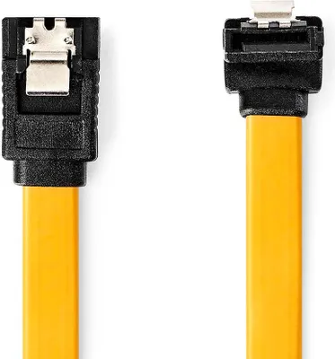 Produktbild von Nedis CCGP73255YE05, 0,5 m, SATA 7-pin, SATA 7-pin, Weiblich/Weiblich, Schwarz, Gelb, Oben