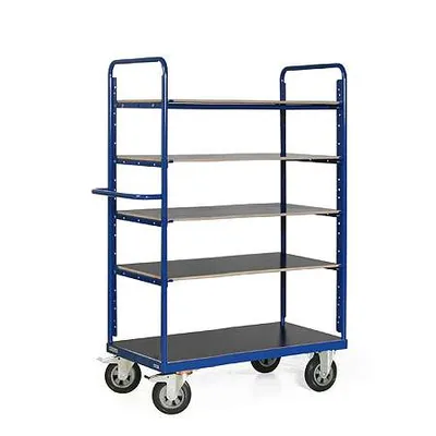 Produktbild von Bako Logistiksysteme Etagenwagen F600 mit 5 Ladeflächen 600kg Tragkraft 1800mm hoch 1200x800mm