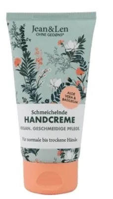 Produktbild von Jean & Len Schmeichelnde Handcreme Aloe Vera & Basilikum, Creme, Frauen, trockene Haut, normale Haut, Weichmachend, 75 ml, Tube
