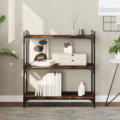 Productafbeelding van Maison Exclusive - Boekenkast met 3 planken, gerookt eikenfineer, 80x30x86 cm, houtvezelplaat