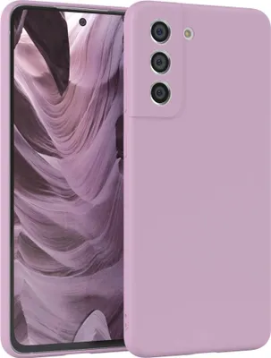 A purple phone case is shown next to a smartphone.