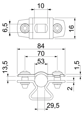 Image de OBO BETTERMANN OBO ASL 733 53 ALU Collier d'écartement avec trou oblong 44-53mm Alu 1362834
