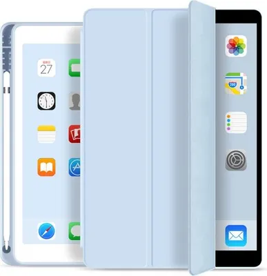 Produktbild von Hülle für iPad Air 1 Air 2 - [Eckenschutz] Ständerabdeckung mit Stifthalter, Auto Sleep / Wake für iPad Air 1 Air 2, Hellblau