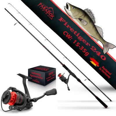 Produktbild von Paradox Fishing Firetiger Zander Kombo Spinnrute 2,40m 15-35g Wg + 3000 Infinity Spinnrolle